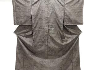 枝花模様織出し本場泥大島紬着物